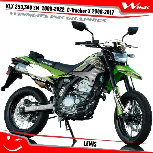 Kawasaki-KLX-250-300-SM-2008-2009-2010-2011-2012-2018-2019-2020-2021-2022-D-Tracker-X-2008-2017-graphics-kit-and-decals-Lewis