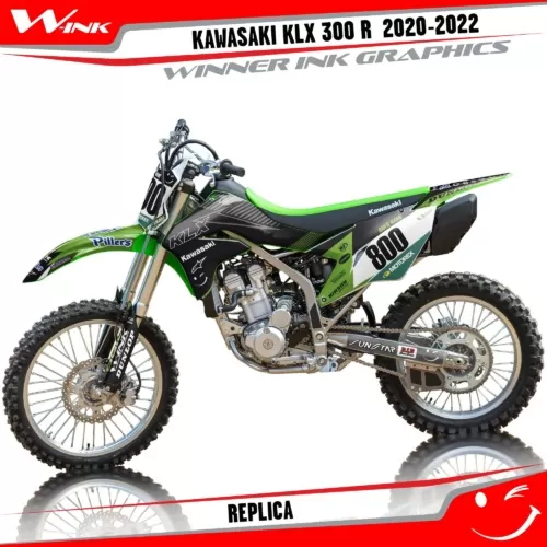 Kawasaki-KLX-300R-2020-2021-2022-graphics-kit-and-decals-Replica