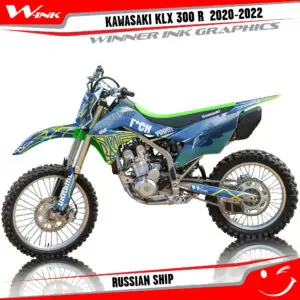 Kawasaki-KLX-300R-2020-2021-2022-graphics-kit-and-decals-Russian-Ship
