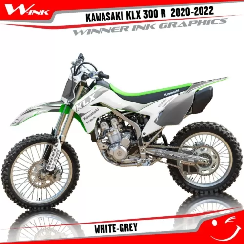 Kawasaki-KLX-300R-2020-2021-2022-graphics-kit-and-decals-White-Grey