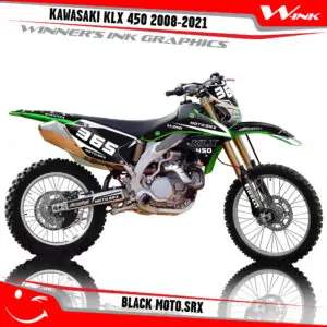 Kawasaki-KLX 450 2008-2009 2010 2011 2012 2013 2014 2018 2019 2020-2021-graphics-kit-and-decals-Black-Moto-SRX