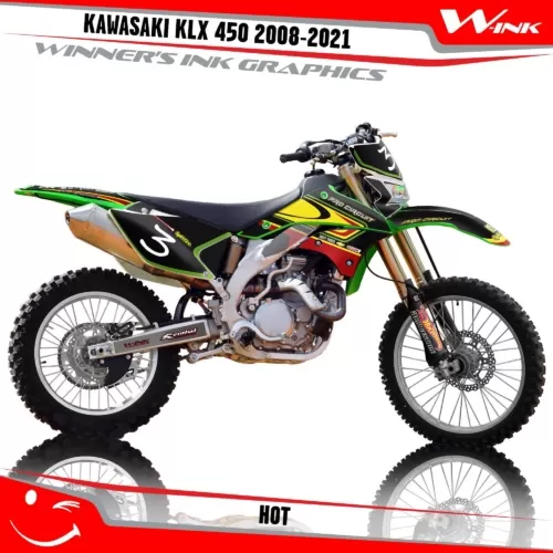 Kawasaki-KLX 450 2008-2009 2010 2011 2012 2013 2014 2018 2019 2020-2021-graphics-kit-and-decals-Hot