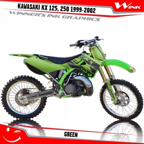 Kawasaki-KX-125,-250-1999-2000-2001-2002-graphics-kit-and-decals-Green