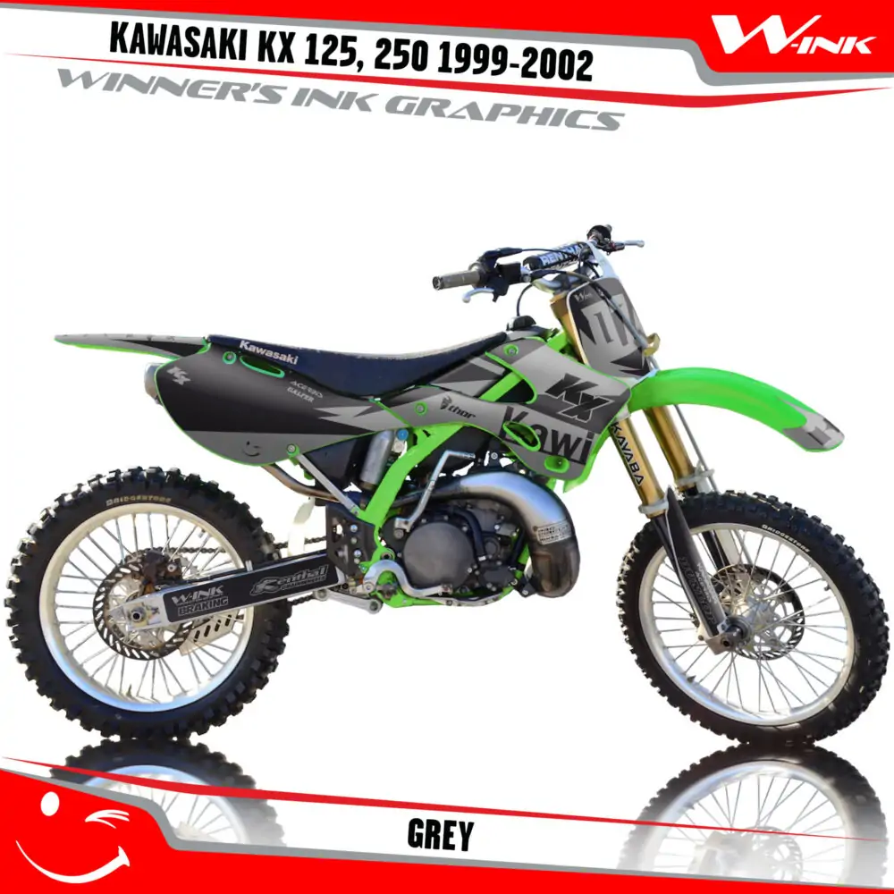 Kawasaki-KX-125,-250-1999-2000-2001-2002-graphics-kit-and-decals-Grey