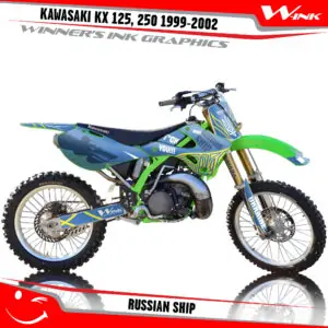 Kawasaki-KX-125,-250-1999-2000-2001-2002-graphics-kit-and-decals-Russian-Ship