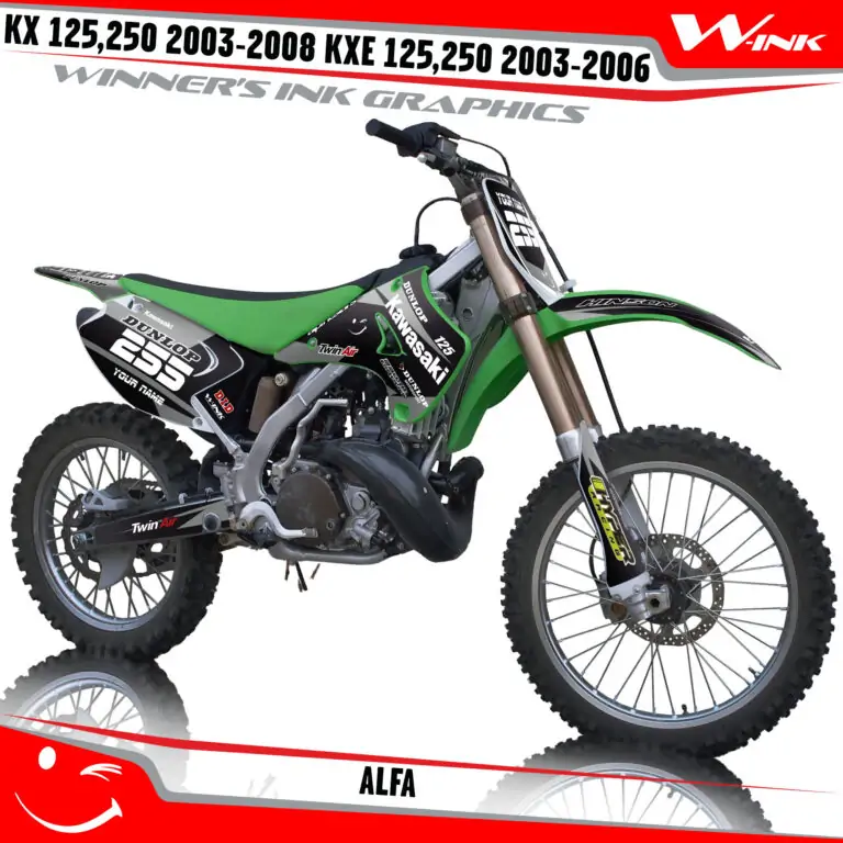 Kawasaki-KX-125-250-2003-2004-2005-2006-2007-2008-KXE-125-250-2003-2006-graphics-kit-and-decals-Alfa