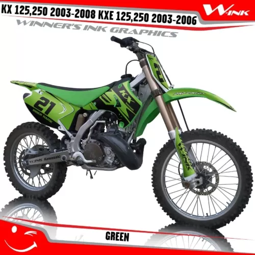 Kawasaki-KX-125-250-2003-2004-2005-2006-2007-2008-KXE-125-250-2003-2006-graphics-kit-and-decals-Green