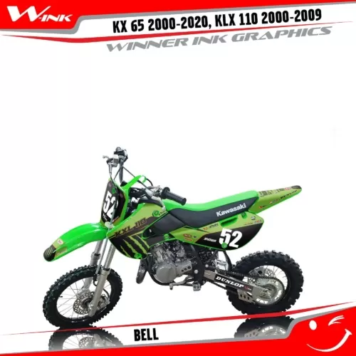Kawasaki-KX-65-2000-2001-2002-2003-2017-2018-2019-2020, KLX 110 2000-2001-2002-2003-2004-2005-2006-2007-2008-2009-graphics-kit-and-decals-Bell