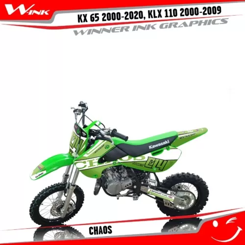 Kawasaki-KX-65-2000-2001-2002-2003-2017-2018-2019-2020, KLX 110 2000-2001-2002-2003-2004-2005-2006-2007-2008-2009-graphics-kit-and-decals-Chaos