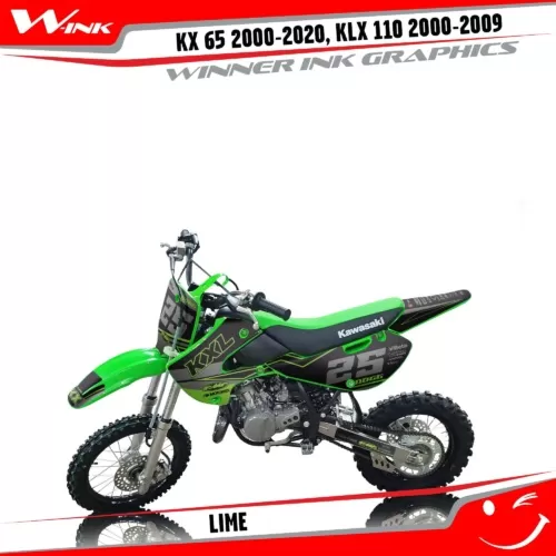Kawasaki-KX-65-2000-2001-2002-2003-2017-2018-2019-2020, KLX 110 2000-2001-2002-2003-2004-2005-2006-2007-2008-2009-graphics-kit-and-decals-Lime