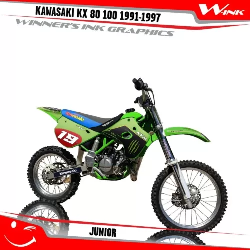 Kawasaki-KX 80-100-1991-1992-1993-1994-1995-1996-1997-graphics-kit-and-decals-Junior