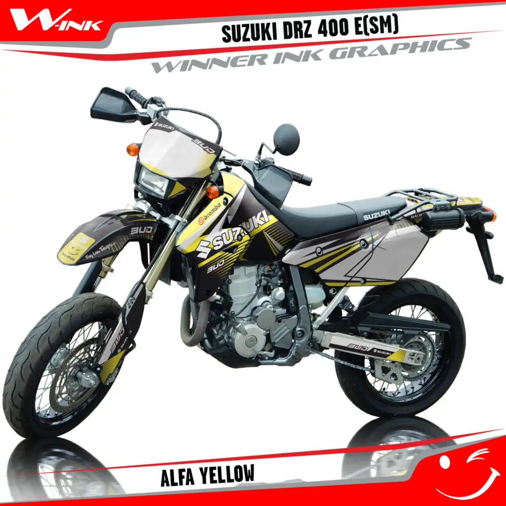 Suzuki-DRZ-400-E-SM-graphics-kit-and-decals-Alfa-Yellow