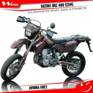 Suzuki-DRZ-400-E-SM-graphics-kit-and-decals-Avrora-Grey