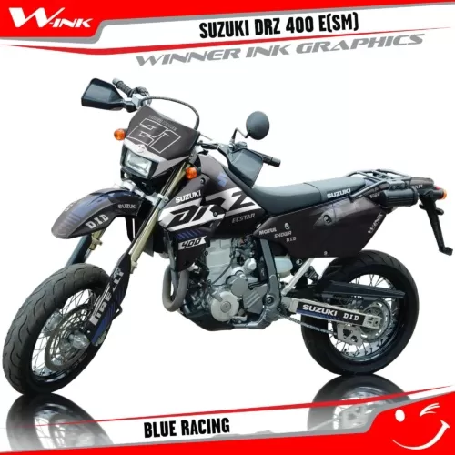 Suzuki-DRZ-400-E-SM-graphics-kit-and-decals-Blue-Racing