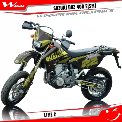 Suzuki-DRZ-400-E-SM-graphics-kit-and-decals-Lime-2