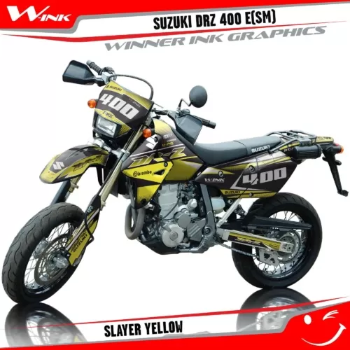 Suzuki-DRZ-400-E-SM-graphics-kit-and-decals-Slayer-Yellow