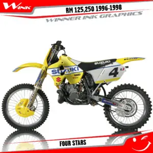 Suzuki-RM-125-250 1996-1997-1998-graphics-kit-and-decals-Four-Stars