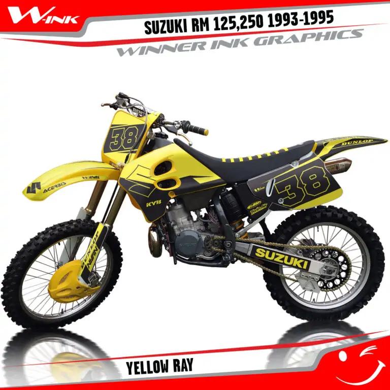 Suzuki-RM-125,250-1993-1994-1995-graphics-kit-and-decals-Yellow-Ray