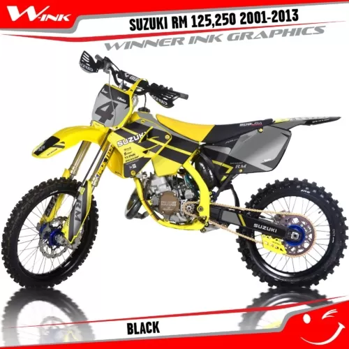 Suzuki-RM-125,250-2001-2002-2003-2004-2009-2010-2011-2012-2013-graphics-kit-and-decals-Black