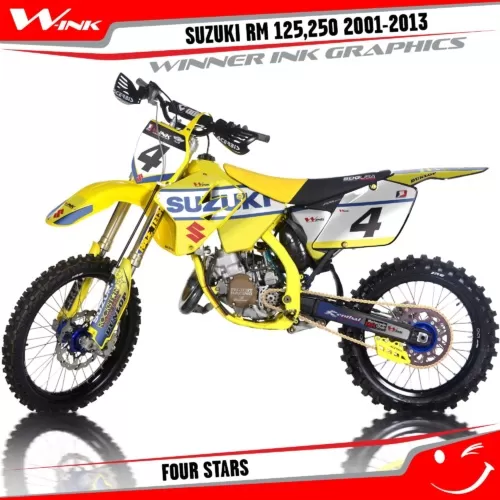 Suzuki-RM-125,250-2001-2002-2003-2004-2009-2010-2011-2012-2013-graphics-kit-and-decals-Four-Stars