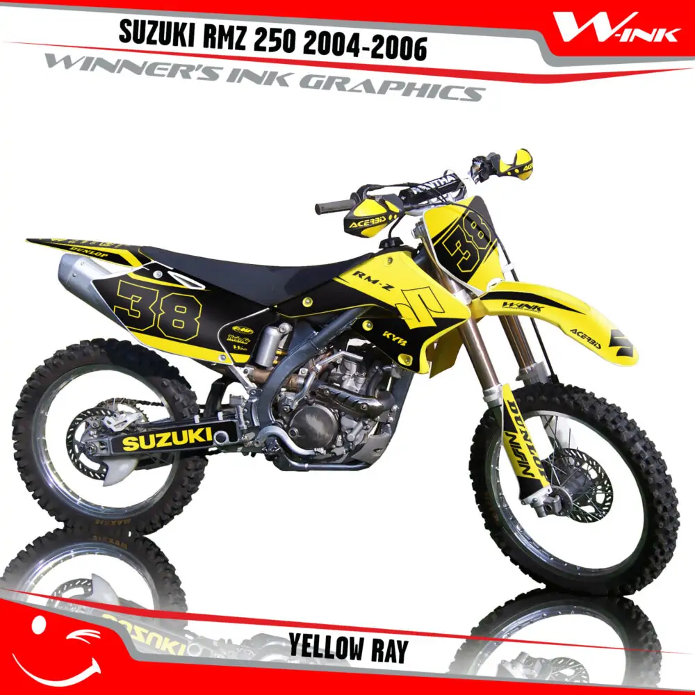 Suzuki-RMZ 250 2004-2005-2006-graphics-kit-and-decals-Yellow-Ray