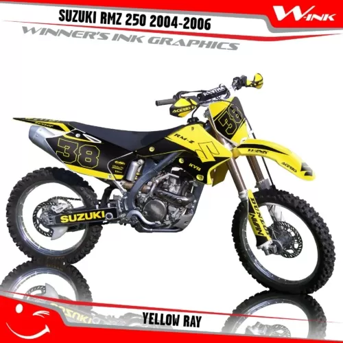 Suzuki-RMZ 250 2004-2005-2006-graphics-kit-and-decals-Yellow-Ray