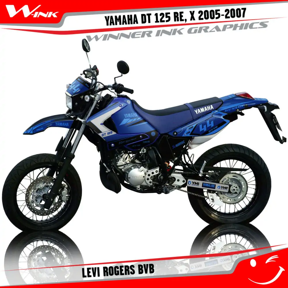 Yamaha-DT-125-RE-X-2005-2006-2007-graphics-kit-and-decals-Levi-Rogers-BVB