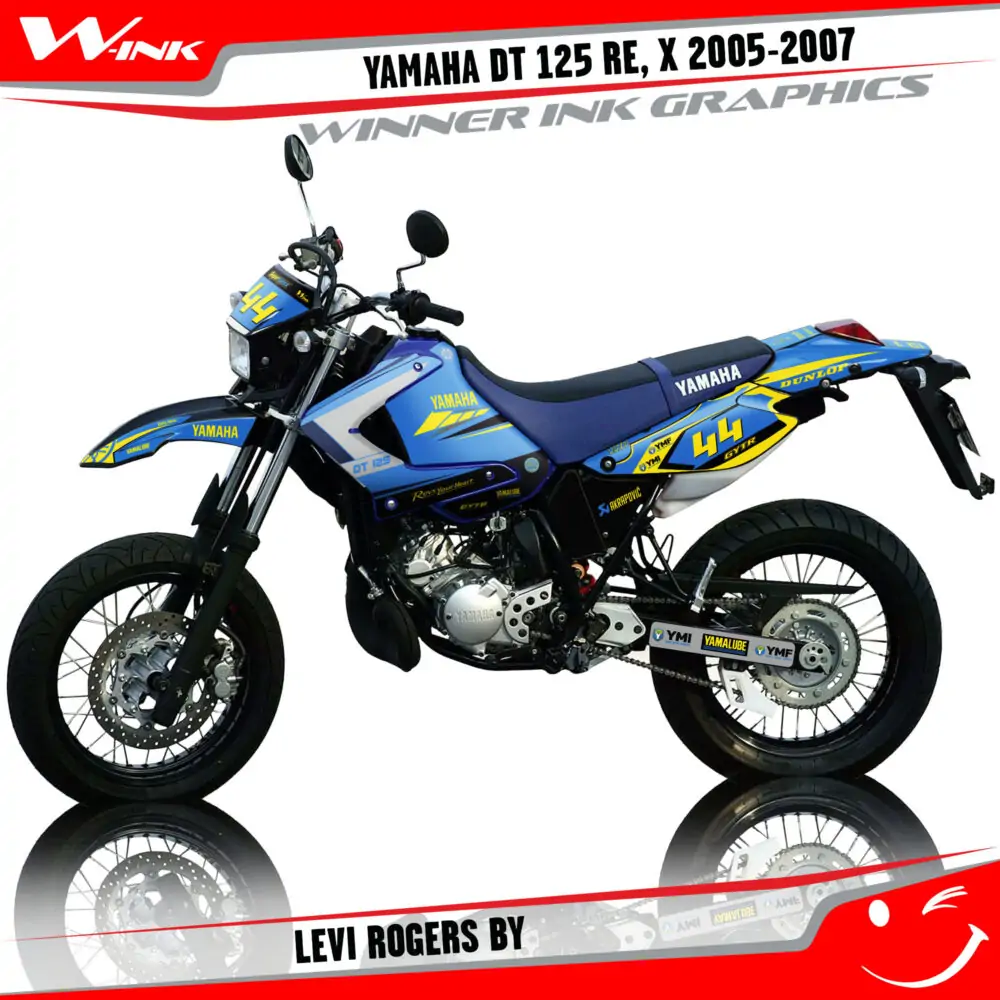 Yamaha-DT-125-RE-X-2005-2006-2007-graphics-kit-and-decals-Levi-Rogers-BY