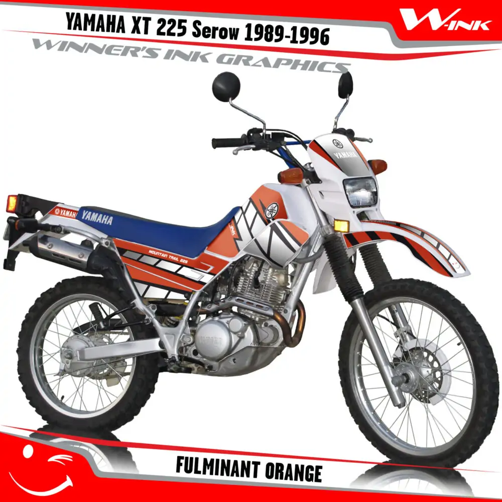 Yamaha-XT-225-Serow-1989--1990-1991-1992-1993-1994-1995-1996-graphics-kit-and-decals-Fulminant-Orange