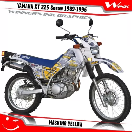 Yamaha-XT-225-Serow-1989--1990-1991-1992-1993-1994-1995-1996-graphics-kit-and-decals-Masking-Yellow