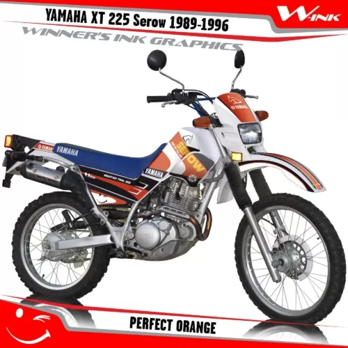 Yamaha-XT-225-Serow-1989--1990-1991-1992-1993-1994-1995-1996-graphics-kit-and-decals-Perfect-Orange