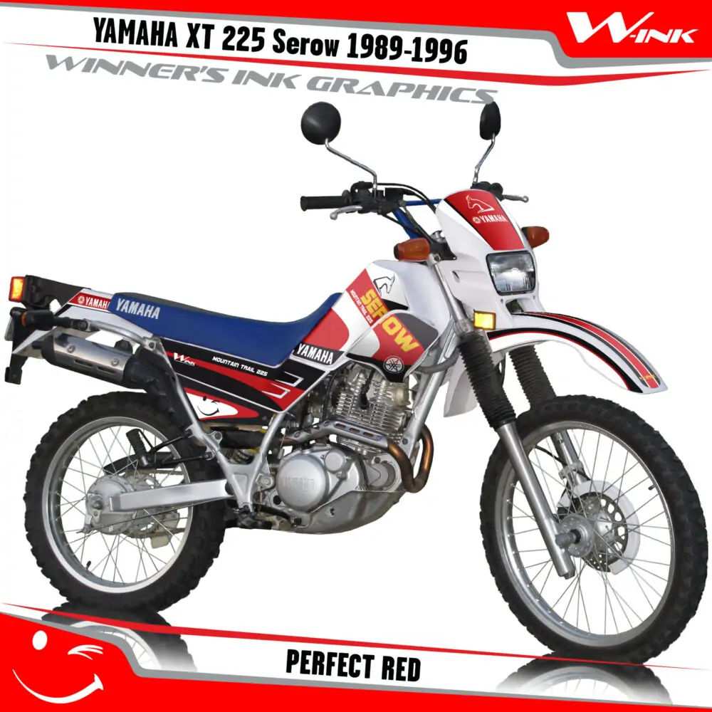 Yamaha-XT-225-Serow-1989--1990-1991-1992-1993-1994-1995-1996-graphics-kit-and-decals-Perfect-Red