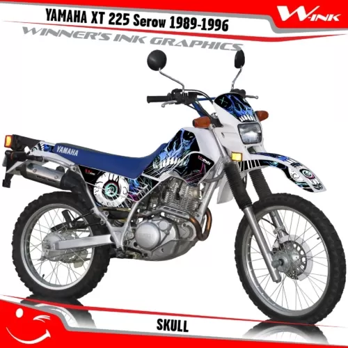 Yamaha-XT-225-Serow-1989--1990-1991-1992-1993-1994-1995-1996-graphics-kit-and-decals-Skull