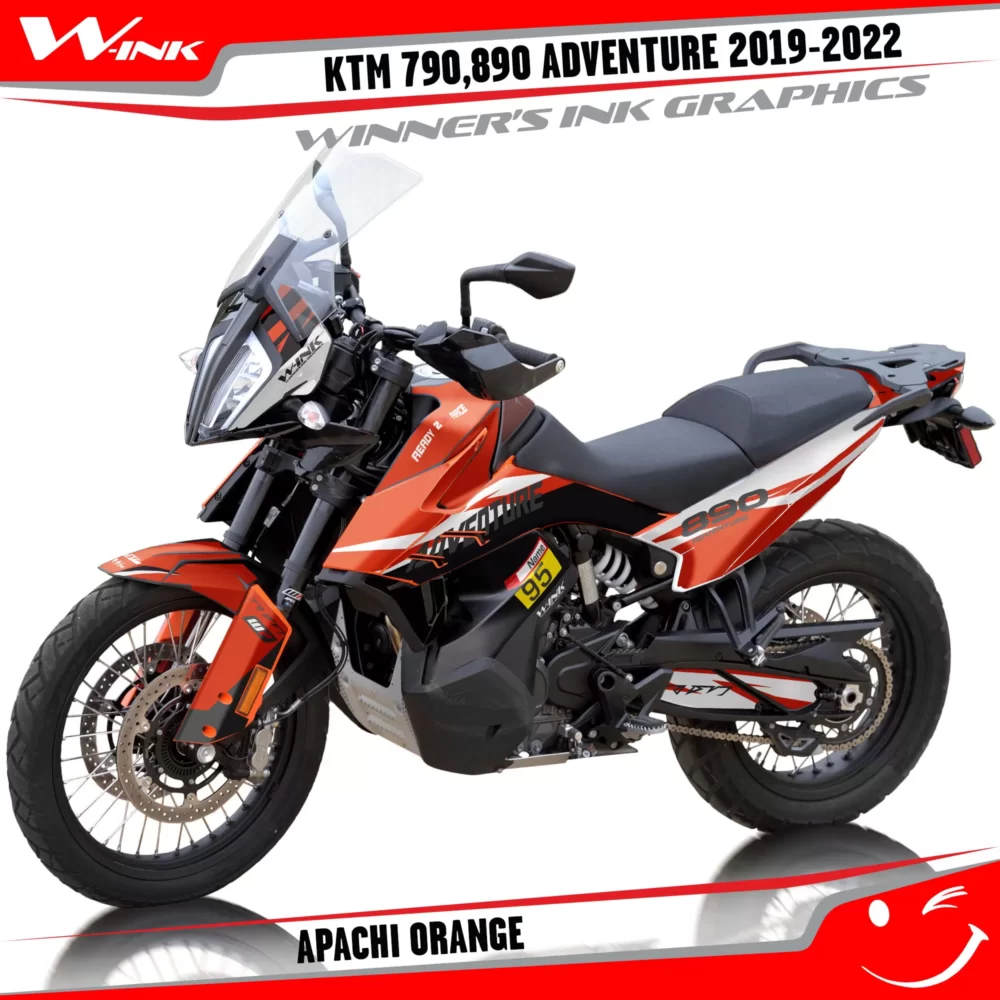 Adventure-790-890-2019-2020-2021-2022-graphics-kit-and-decals-with-designs-Apachi-Orange