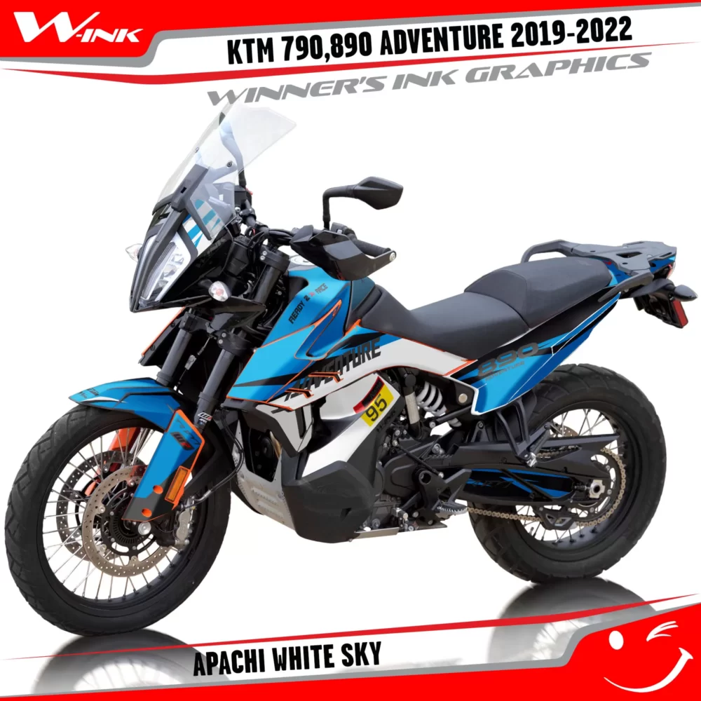 Adventure-790-890-2019-2020-2021-2022-graphics-kit-and-decals-with-designs-Apachi-White-Sky