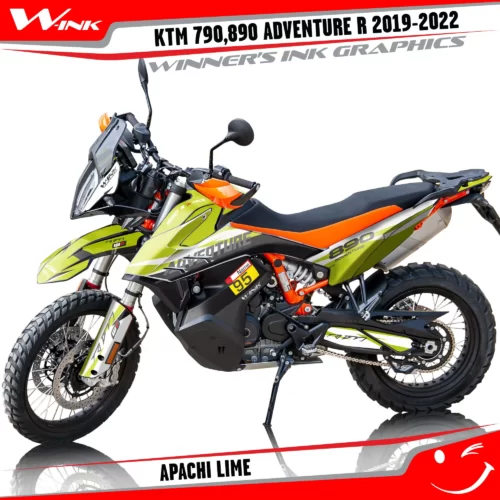 Adventure-R-790-890-2019-2020-2021-2022-graphics-kit-and-decals-with-designs-Apachi-Lime