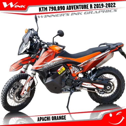 Adventure-R-790-890-2019-2020-2021-2022-graphics-kit-and-decals-with-designs-Apachi-Orange