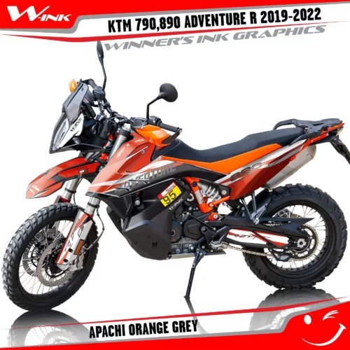 Adventure-R-790-890-2019-2020-2021-2022-graphics-kit-and-decals-with-designs-Apachi-Orange-Grey