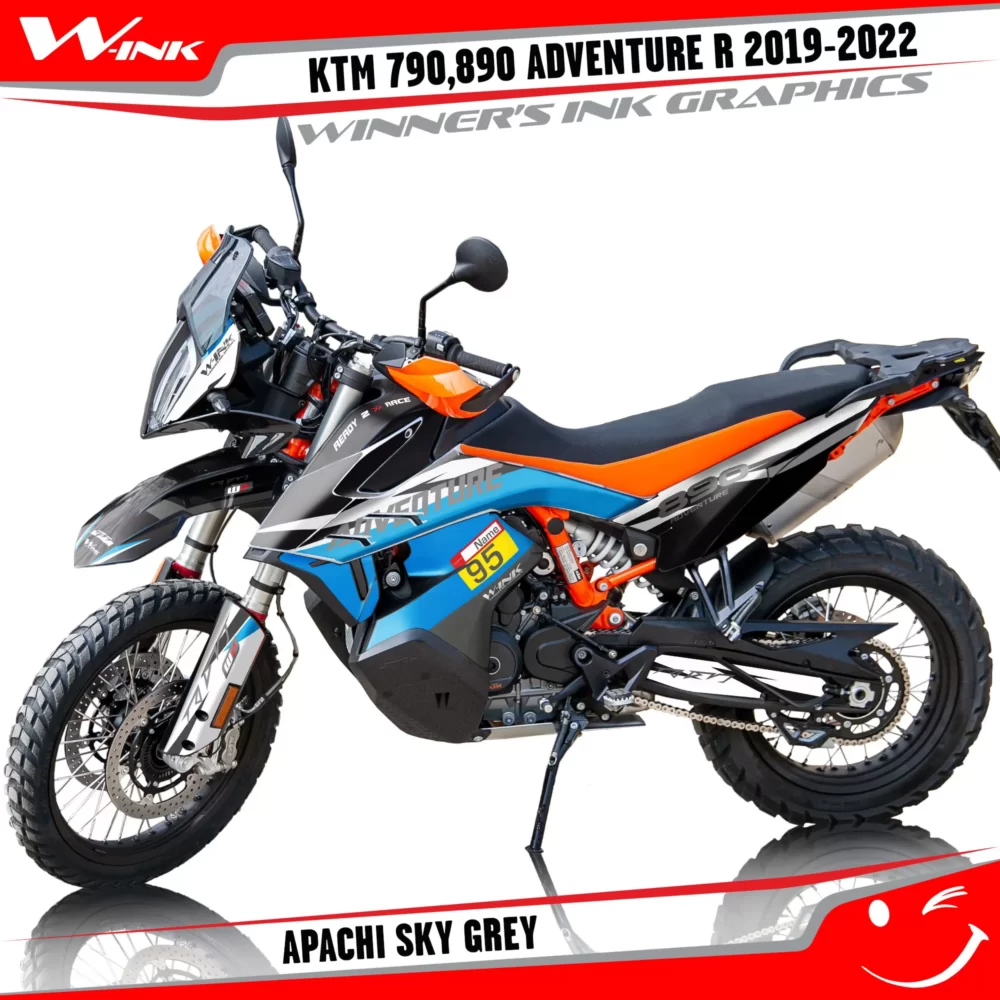 Adventure-R-790-890-2019-2020-2021-2022-graphics-kit-and-decals-with-designs-Apachi-Sky-Grey