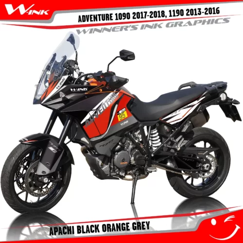 KTM-Adventure-1090-2017-2018-2019-1190-2013-2014-2015-2016-graphics-kit-and-decals-with-designs-Apachi-Black-Orange-Grey
