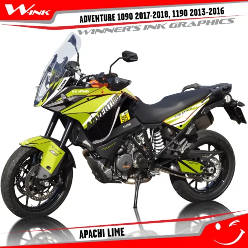 KTM-Adventure-1090-2017-2018-2019-1190-2013-2014-2015-2016-graphics-kit-and-decals-with-designs-Apachi-Lime