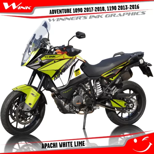 KTM-Adventure-1090-2017-2018-2019-1190-2013-2014-2015-2016-graphics-kit-and-decals-with-designs-Apachi-White-Lime