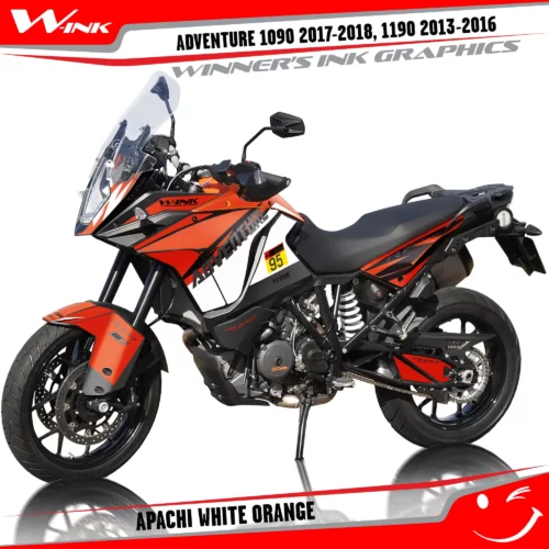 KTM-Adventure-1090-2017-2018-2019-1190-2013-2014-2015-2016-graphics-kit-and-decals-with-designs-Apachi-White-Orange
