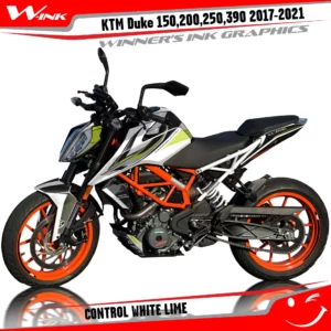 KTM-Duke-125-200-250-390-2017-2018-2019-2020-2021-2022-graphics-kit-and-decals-Control-White-Lime
