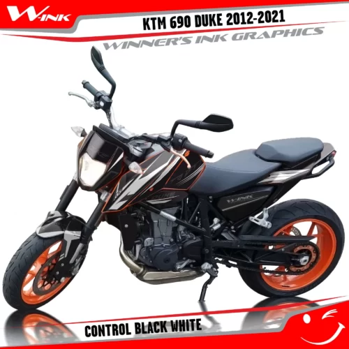 KTM-Duke-690-2012-2013-2014-2015-2016-2017-2018-2019-2020-graphics-kit-and-decals-Control-Black-White