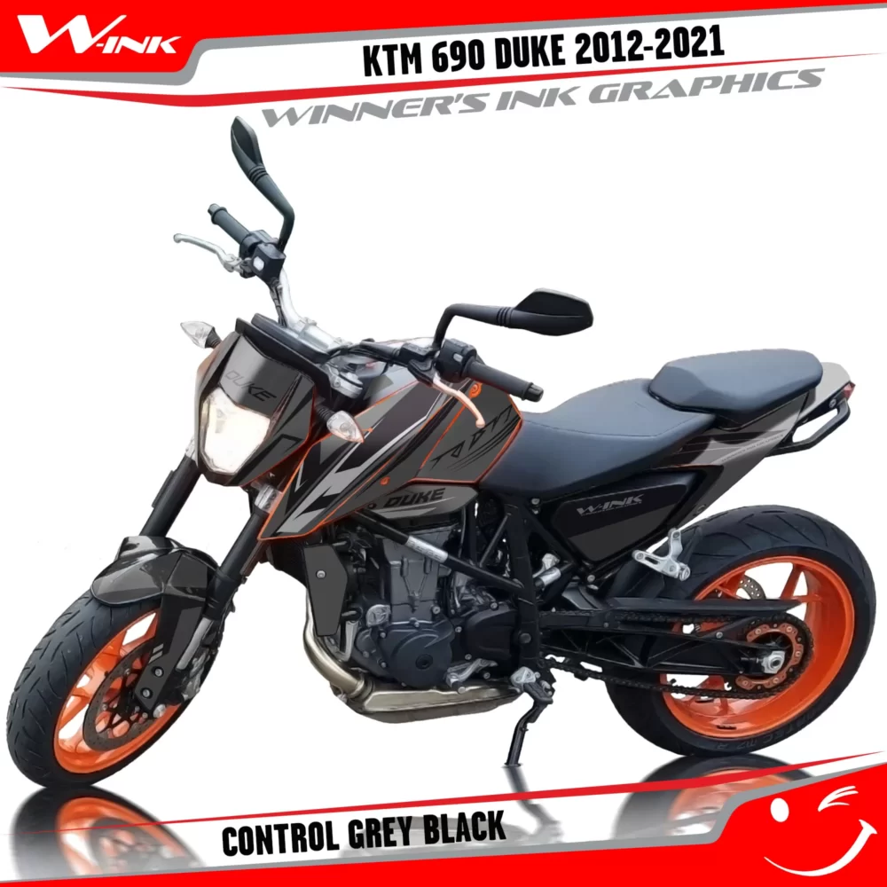 KTM-Duke-690-2012-2013-2014-2015-2016-2017-2018-2019-2020-graphics-kit-and-decals-Control-Grey-Black