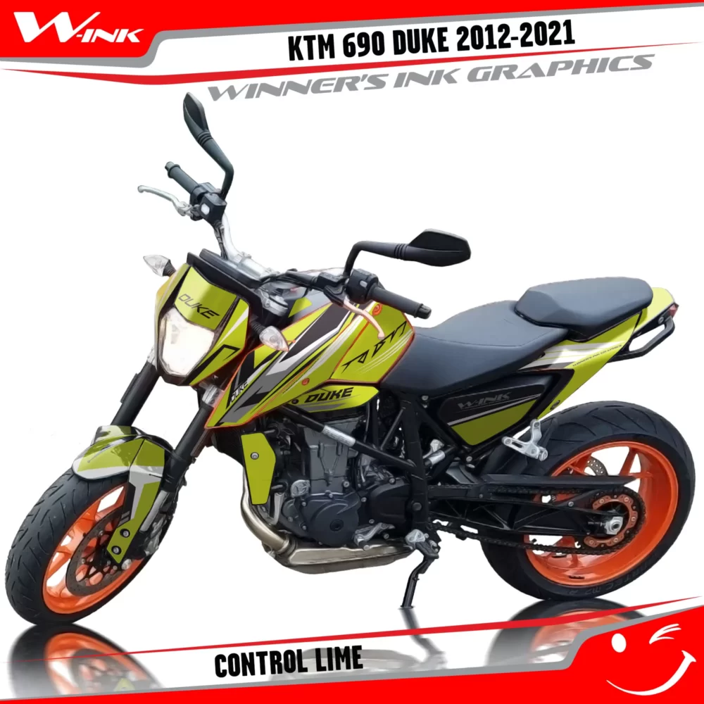 KTM-Duke-690-2012-2013-2014-2015-2016-2017-2018-2019-2020-graphics-kit-and-decals-Control-Lime
