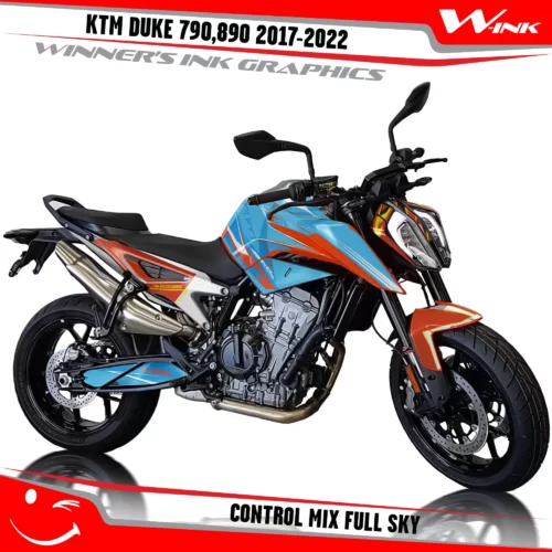 KTM-Duke-790-890-2017-2022-graphics-kit-and-decals-with-design-Control-Mix-Full-Sky