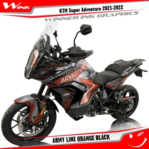 KTM-Super-Adventure-S-2021-2022-graphics-kit-and-decals-with-designs-Army-Line-Orange-Black