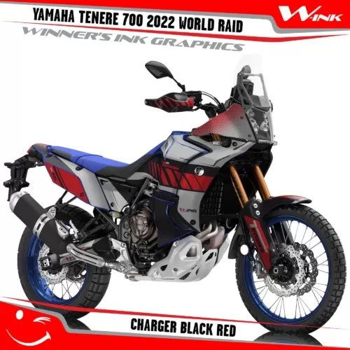 Yamaha-Tenere-700-2022-World-Raid-graphics-kit-and-decals-with-desing-Charger-Black-Red